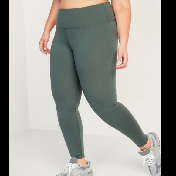 Old Navy High-Waisted PowerPress 7/8 Length Green Leggings - Size 3X - Picture 1 of 7